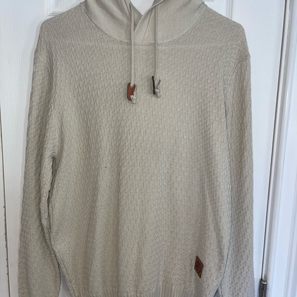 SHEIN Men's Cream Textured Hooded Sweater Sz S SKU: 0616-56